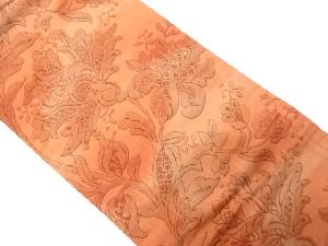 唐花模様織り出し　名古屋帯